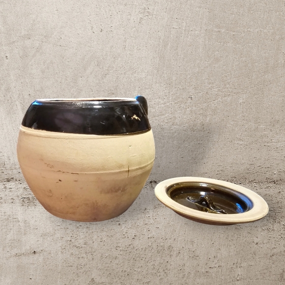 Vintage Chinese Stonewar Herb Tea Pot - Kyusu - Picture 7 of 8